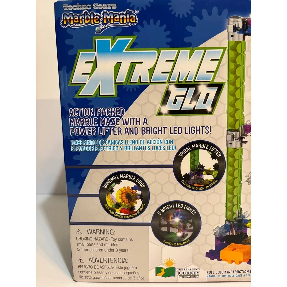 The Learning Journey Techno Gears Marble Mania Extreme Glo STEM Toy 200+ Pcs